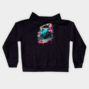 Colorful Cat Melting Kids Hoodie